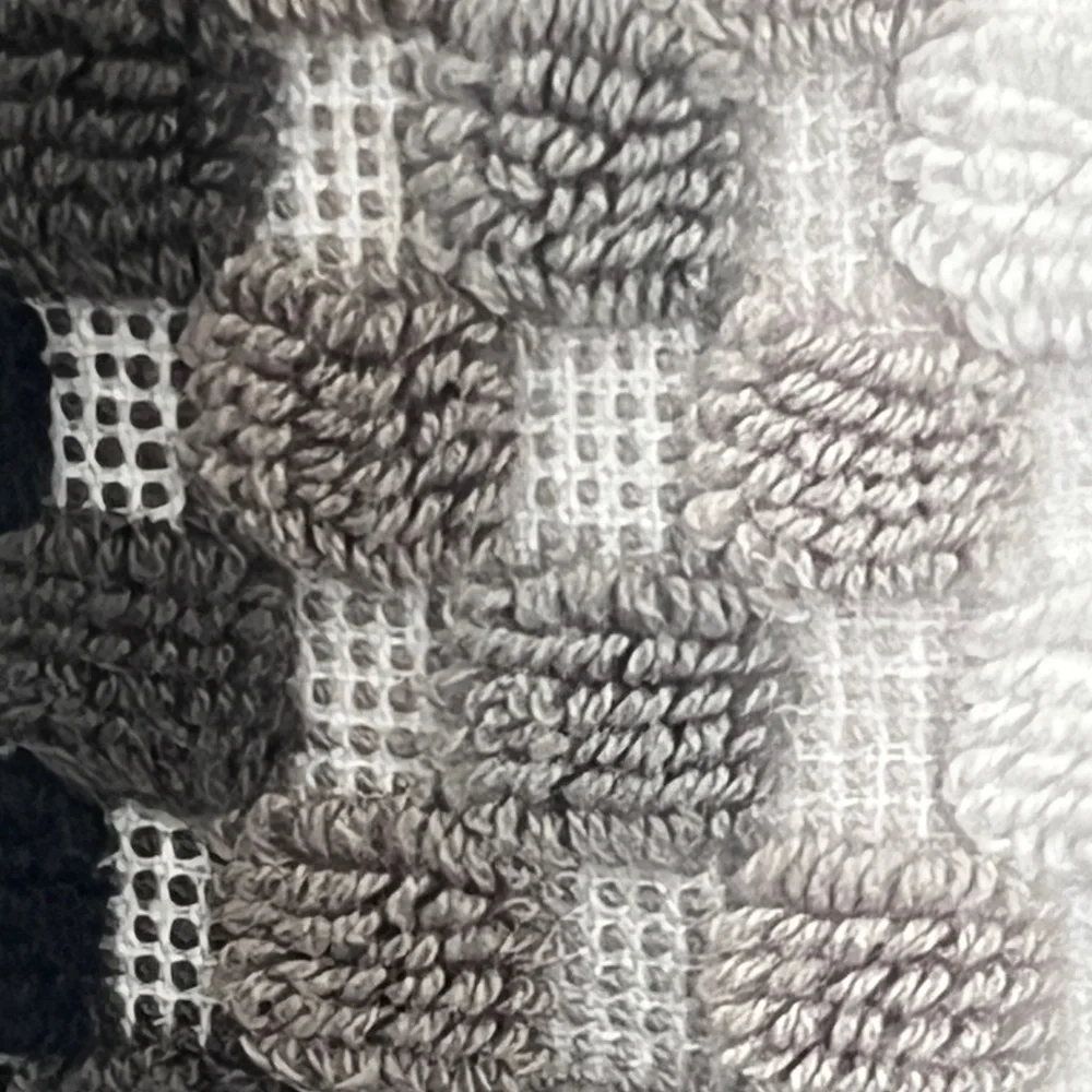 Deborah Connolly Home Set White Charcoal Bath Towels‎ with Fringe